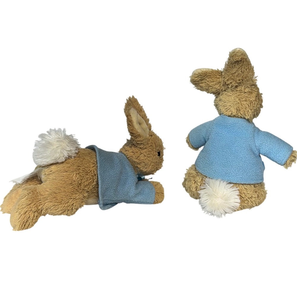 Beatrix Potter Peter Rabbit Plush Set 7-8in Blue Jacket Stuffed Animal Toy Pair - Picture 2 of 12